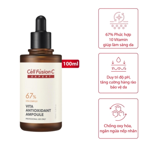 Tinh chất Dưỡng Trắng và Ngăn Ngừa Lão Hóa - Cell Fusion C Expert Vita Antioxidant Ampoule 100ml (Hàn Quốc)